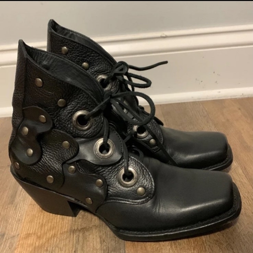 Fluevog black leather boots